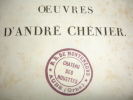 ŒUVRES ANCIENNES D’ANDRÉ CHÉNIER. D.Ch Robert