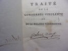 Traité de la Gonorrhée virulente et de la maladie vénérienne. Benjamin Bell, Chirurgien de l’Hôpital Royal d'Edimbourg, etc..