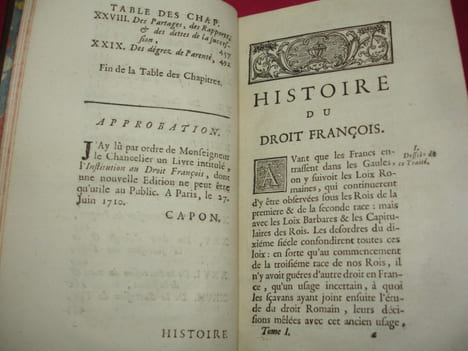 INSTITUTION AU DROIT FRANÇAIS. M.Argou, Avocat en parlement