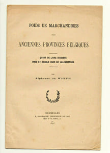Poids de marchandises des anciennes Provinces Belges