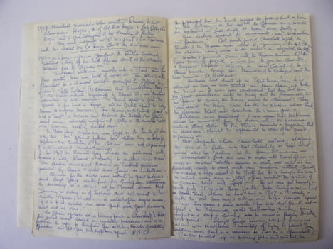 Lot de 2 cahiers manuscrits Winston Churchill. Par Irène Le Mesurier 1943/1953. Irène Le Mesurier