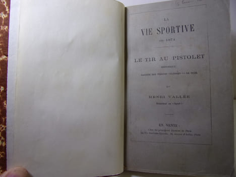 La vie sportive en 1874. Le tir au Pistolet.. Henri Vallée, rédacteur au Sport.