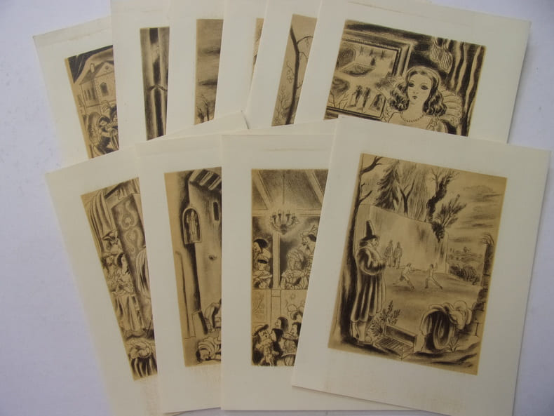Contes de Boccace. Lot de 10 Eaux-fortes originales couleurs de Andr&eacute; Collot . Boccace