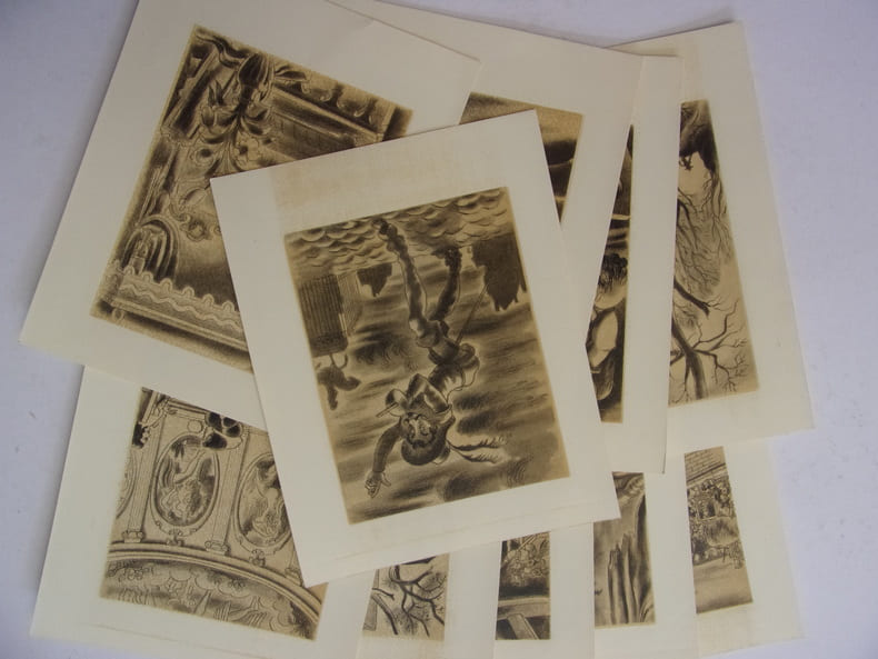Contes de Boccace. Lot de 10 Eaux-fortes originales couleurs de Andr&eacute; Collot . Boccace