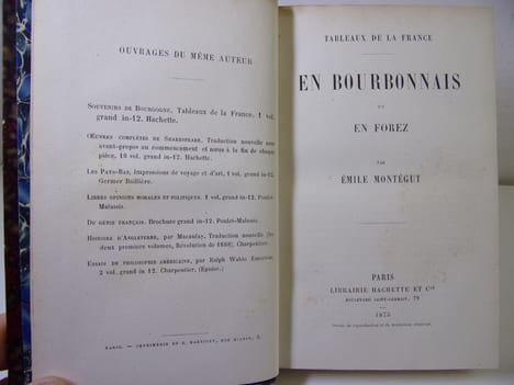 Tableaux de la France. En Bourbonnais et en Forez.. Emile Montégut