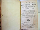 M. Fabii Quintiliani Institutionum oratoriarum libri duodecim. . Quintilianus, Marcus Fabius