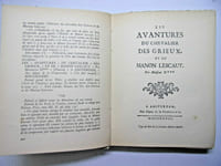 HISTOIRE DU CHEVALIER DES GRIEUX et de MANON LESCAUT