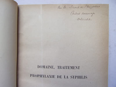 Domaine, traitement, prophylaxie de la Syphilis