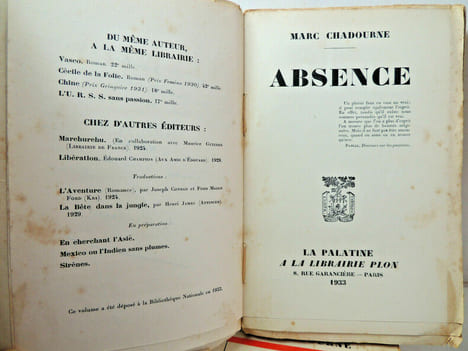 Absence - La clé perdue. Marc Chardoune