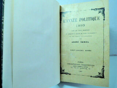 L'Année politique 1899