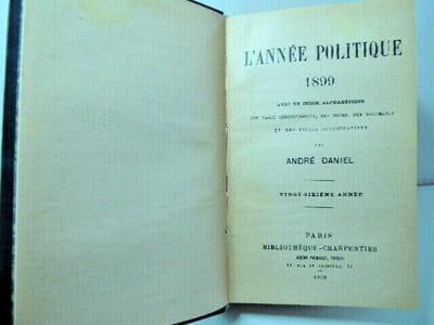 L'Année politique 1899