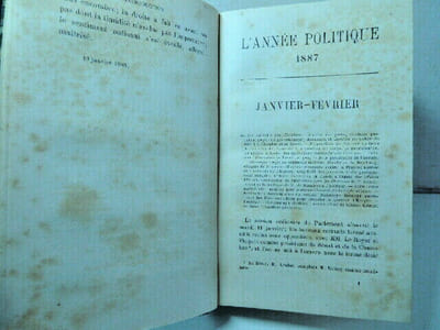 L'Année politique 1887 + documents, notes et pièces justificatives