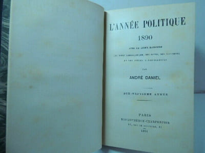 L'Année politique 1890 + documents, notes et pièces justificatives