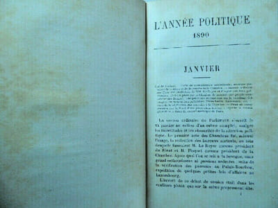 L'Année politique 1890 + documents, notes et pièces justificatives