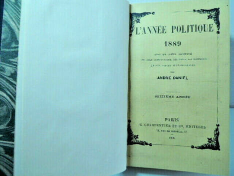 L'Année politique 1889. André Daniel