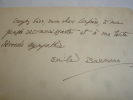 Carte Lettre autographe Emile Baumann 19 septembre 1929 Écrivain Français. Émile Baumann