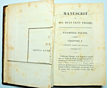 Manuscrit de mil huit cent treize contenant le récits des évènements de cette année, pour servir à l'histoire de l'Empereur Napoléon.. Baron de Fain.