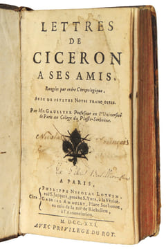 Lettres de Ciceron à ses amis. Avec de petites notes Françoises. ( rare)
. Cicéron