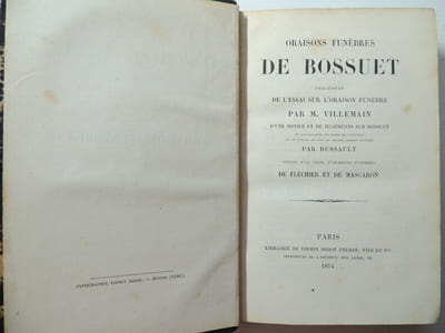 ORAISONS FUNÈBRES DE BOSSUET

