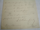 Lettre autographe, 186.. HIPPOLYTE AUGUSTE VILLEMESSANT, Directeur du Figaro