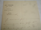 Lettre autographe, 186.. HIPPOLYTE AUGUSTE VILLEMESSANT, Directeur du Figaro