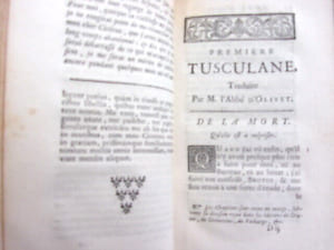 Tusculanes de Cicéron, suivis des remarques sur les Tusculanes de Cicéron. Bouhier & d'Olivet