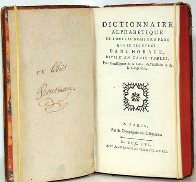 Dictionnaire alphabétique de tous les noms propres qui se trouvent dans Horace, divisé en trois tables, pour l'intelligence de la fable, de ...