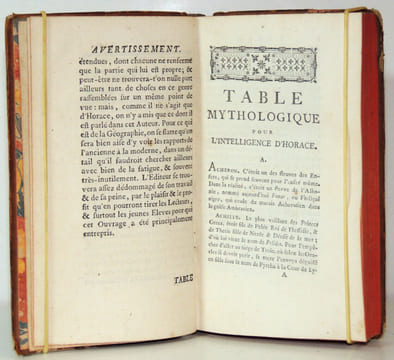 Dictionnaire alphabétique de tous les noms propres qui se trouvent dans Horace, divisé en trois tables, pour l'intelligence de la fable, de ...