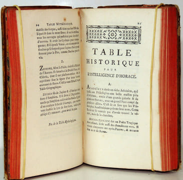 Dictionnaire alphabétique de tous les noms propres qui se trouvent dans Horace, divisé en trois tables, pour l'intelligence de la fable, de ...