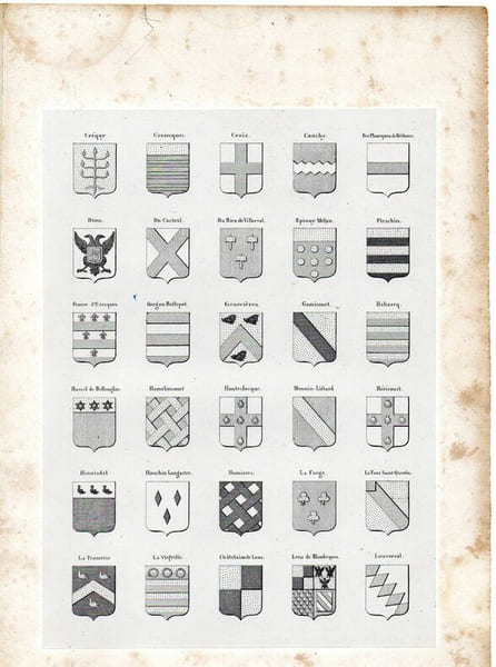 ARMORIAL DE PICARDIE, D'ARTOIS ET DE FLANDRE planche 30 Blasons. 