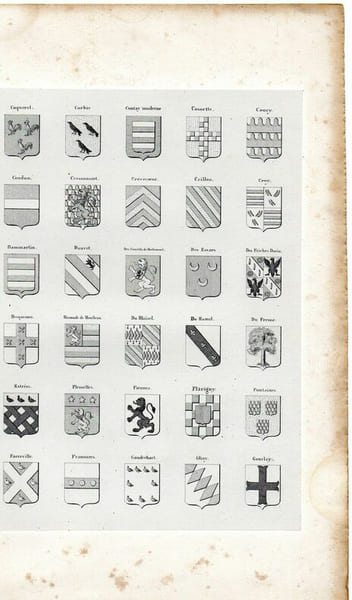 ARMORIAL DE PICARDIE, D'ARTOIS ET DE FLANDRE planche 30 Blasons. 
