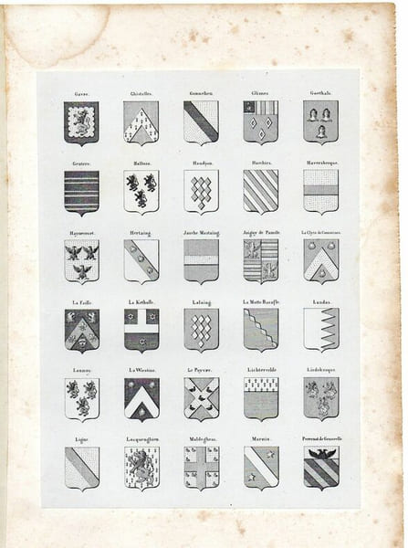 ARMORIAL DE PICARDIE, D'ARTOIS ET DE FLANDRE planche 30 Blasons. 