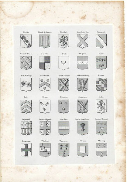 ARMORIAL DE PICARDIE, D'ARTOIS ET DE FLANDRE planche 30 Blasons. 
