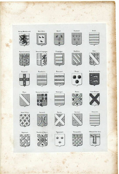 ARMORIAL DE PICARDIE, D'ARTOIS ET DE FLANDRE planche 30 Blasons. 