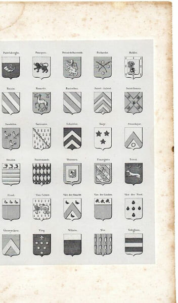 ARMORIAL DE PICARDIE, D'ARTOIS ET DE FLANDRE planche 30 Blasons. 