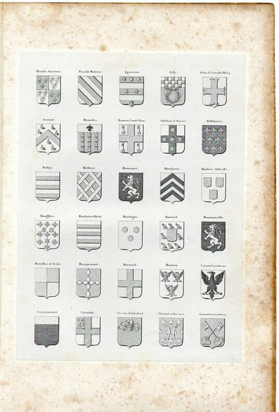 ARMORIAL DE PICARDIE, D'ARTOIS ET DE FLANDRE planche 30 Blasons. 