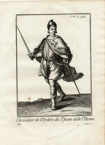 Gravure sur cuivre. CHEVALIER DE L'ORDRE DE St JEAN & DE St THOMAS. 