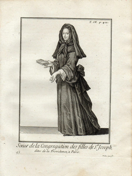 Gravure sur cuivre. SOEUR DE LA CONGREGATION DE S. JOSEPH dites de la Providence &agrave; Paris. 