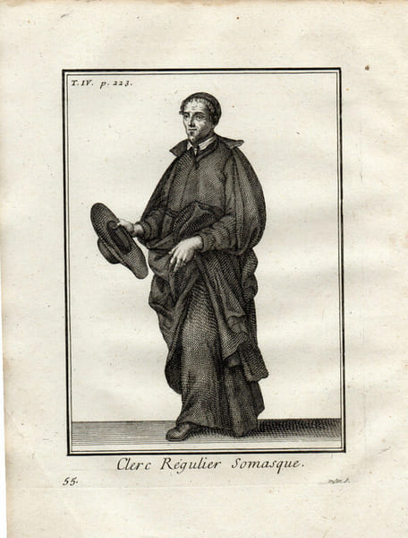 Gravure sur cuivre.  
CLERC REGULIER SOMASQUE. 