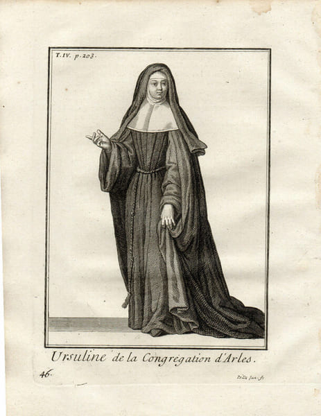 Gravure sur cuivre.  
URSULINE DE LA CONGREGATION D'ARLES. 