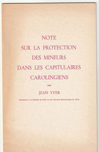 Note sur la Protection des Mineurs dans les Capitulaires Carolingiens,