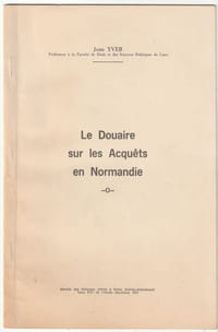 Le Douaire sur les Acquêts en Normandie,