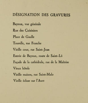 Bayeux, Suite de 10 Eaux Fortes gravées par Raphaël Manchon, Commentées par Dom Aubourg,. Manchon, Raphaël, Dom Aubourg,