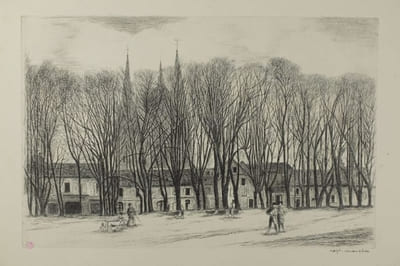 Bayeux, Suite de 10 Eaux Fortes gravées par Raphaël Manchon, Commentées par Dom Aubourg,