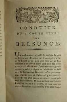 Conduite du vicomte Henri de Belsunce, mon frère, depuis le jour de son arrivée à Caën, jusqu'à celui de sa mort l'an 1789,Joint, Extrait du ...