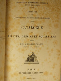 Catalogue de la Bibliothèque de la Commission des Monuments Historiques, Catalogues des Relevés, Dessins et Aquarelles, 2 Volumes,
