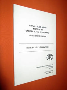 Mitrailleur minimi modèle M1, calibre 5,56 x 45 mm NATO : Manuel de l'utilisateur.