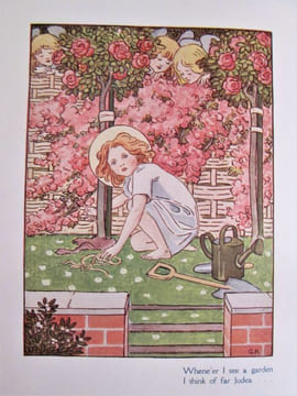 A nursery Garland. - Dédicacé par Kitty Cheatham.  Kitty Cheatham (1864-1946) - W. Graham Robertson (1866-1948) pour les illustrations