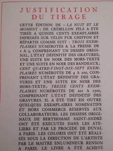 La Nuit et le Moment.- Ou les Matines de Cythère. Illustrations de Berthommé Saint-André.