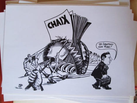 77 dessins pour le livre. 35 dessinateurs solidaires des travailleurs de Chaix.. CHAIX - Collectif de dessinateurs